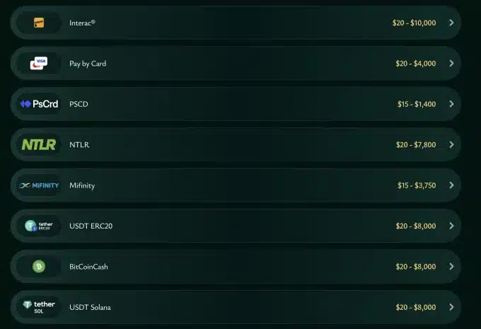 Cashed Payments screenshot
