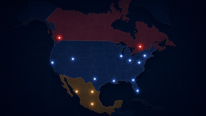 FIFA World Cup 2026 host cities map Canada USA Mexico